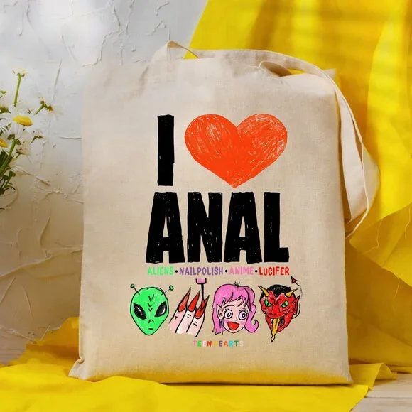 I Love ANAL Funny Tote Bag - Picture 4 of 4